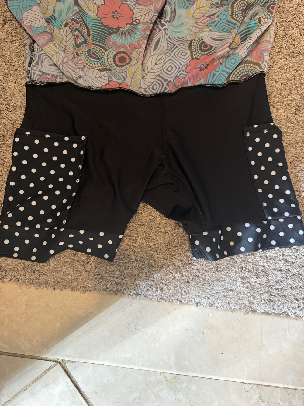 Sparkle Skirts brand Floral Printed Running Skort with Black Waistband - Picture 6 of 6